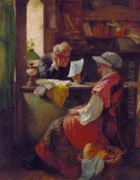 Good News From Abroad Oil Painting by Thomas Faed