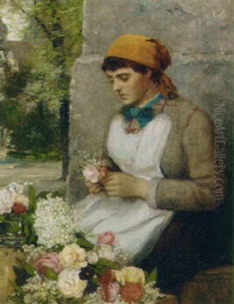 The Posey Maker Oil Painting by Thomas Faed