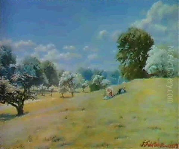 A Lazy Afternoon. Oil Painting by Hans Julius Faester