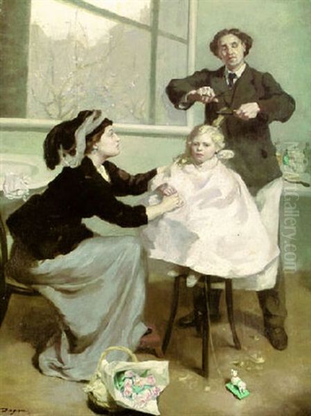 The First Haircut Oil Painting by Betty Maude Christian Fagan