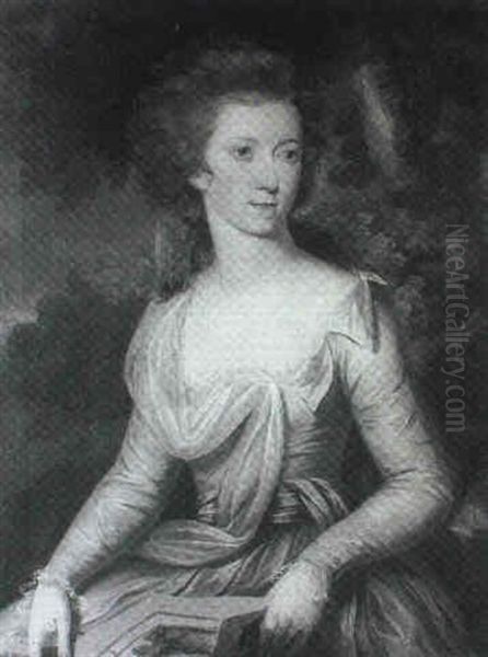 Portrait Of A Young Girl Said To Be Mrs Cliffe, Wife Of     Major John Cliffe, Governor Of Carlisle, Three-quarter Oil Painting by Robert Fagan