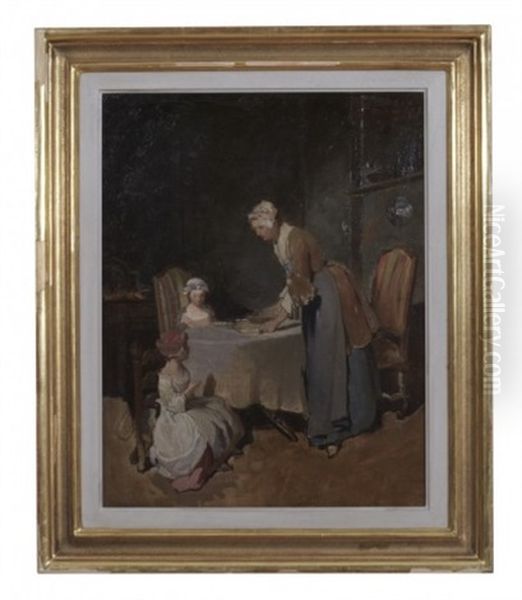 Bordsbonen (after Jean-baptiste Chardin) Oil Painting by Ferdinand Fagerlin