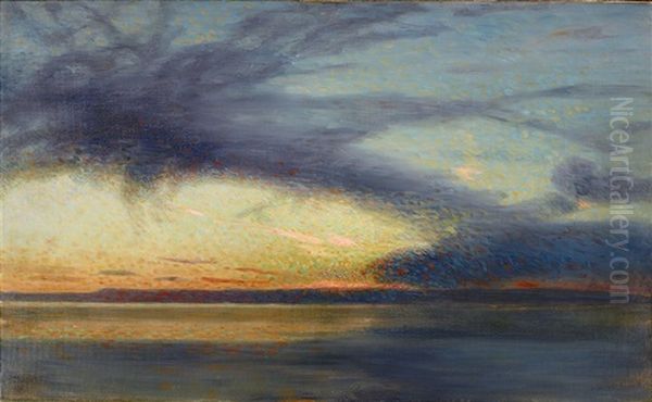 Stormfageln Oil Painting by Axel Erik Valerius Fahlcrantz