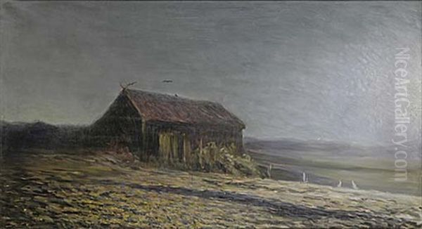 Tystnad Oil Painting by Axel Erik Valerius Fahlcrantz