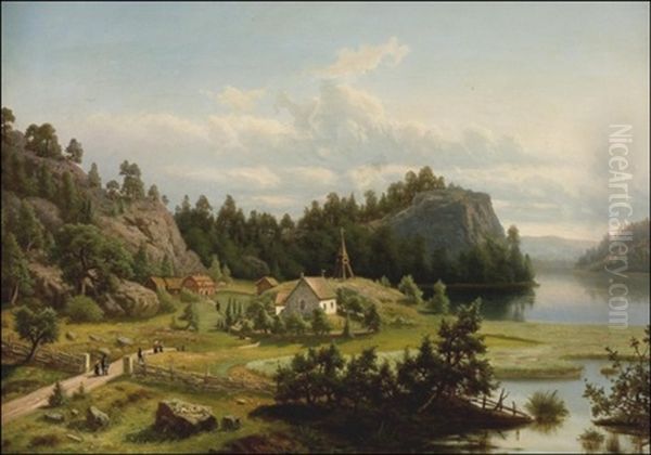 Kesasunnuntai (a Summer Sunday) Oil Painting by Karl August Fahlgren