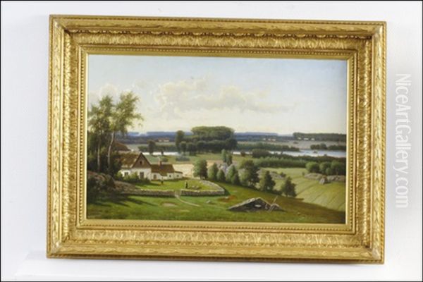 Maatila (lantgard) Oil Painting by Karl August Fahlgren