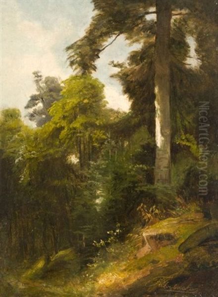 Sous-bois Oil Painting by Carl Ludwig Fahrbach