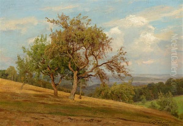 Sommerlandschaft Mit Blick In Ein Weites Tal Oil Painting by Carl Ludwig Fahrbach