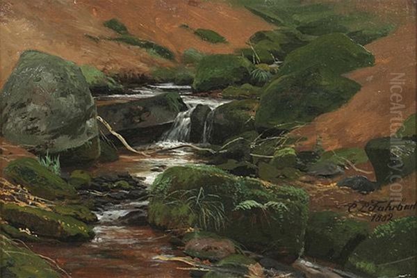 Waldbach Bei Kohlhof Oil Painting by Carl Ludwig Fahrbach