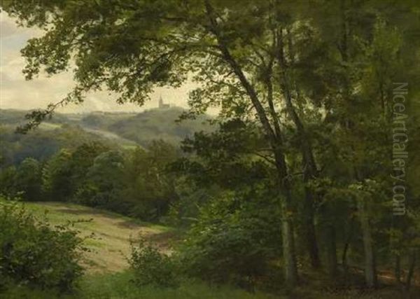 Aus Dem Bergischen Oil Painting by Carl Ludwig Fahrbach