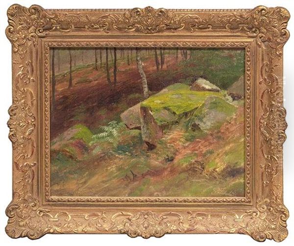 Felsige Waldlandschaft Oil Painting by Carl Ludwig Fahrbach