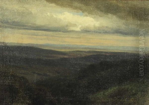 Landschaft Am Hochrhein Oil Painting by Carl Ludwig Fahrbach