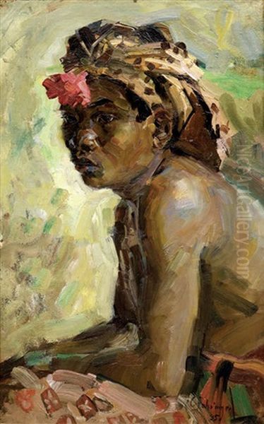 Madchen Aus Bali Oil Painting by Carl Fahringer