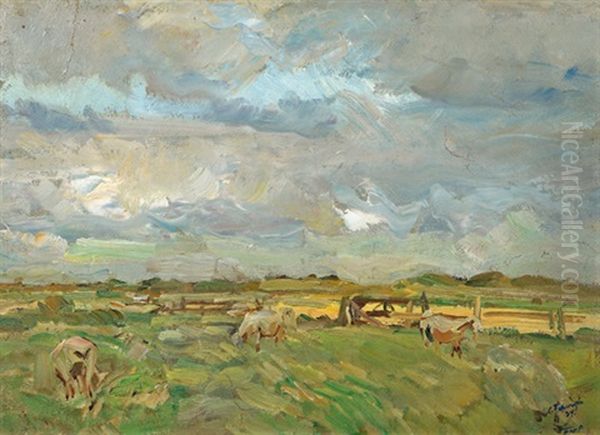 Aufziehendes Gewitter Oil Painting by Carl Fahringer