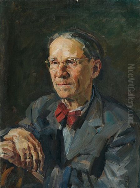 Ein Professor Der Akademie Der Bildenden Kunste Wien Oil Painting by Carl Fahringer