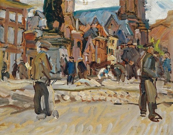 Kasemarkt In Hoorn Oil Painting by Carl Fahringer