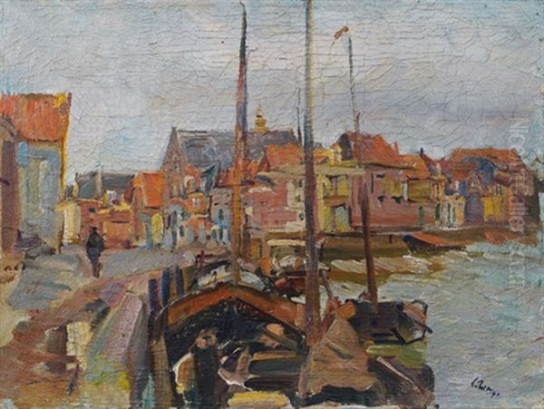 Hoorn. Hafen Oil Painting by Carl Fahringer