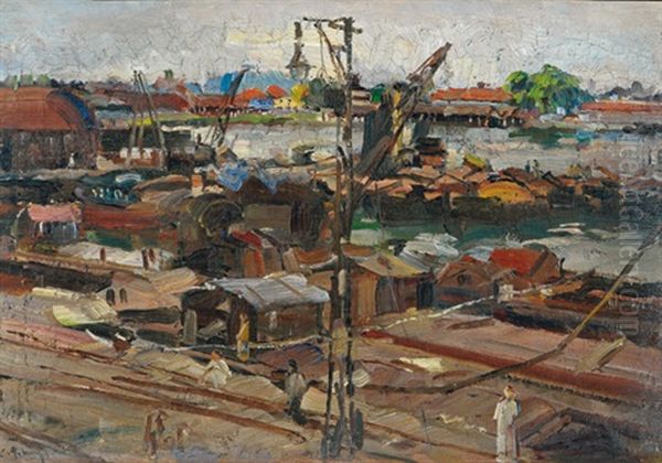 Hafen, Bali Oil Painting by Carl Fahringer