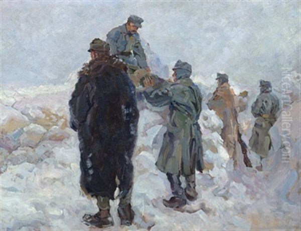 Aus Dem 1. Weltkrieg Oil Painting by Carl Fahringer