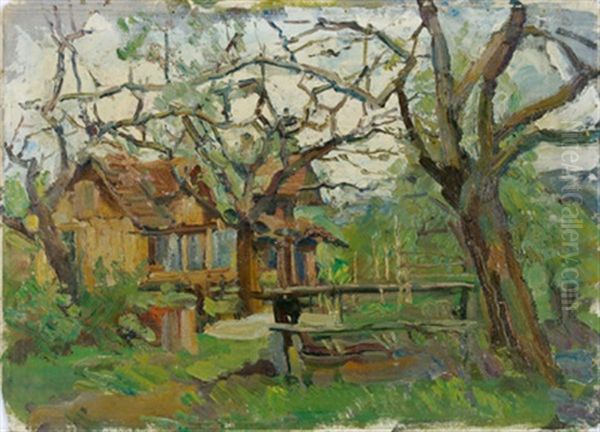 Haus Mit Garten Oil Painting by Carl Fahringer