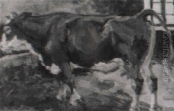 Kuh Oil Painting by Carl Fahringer