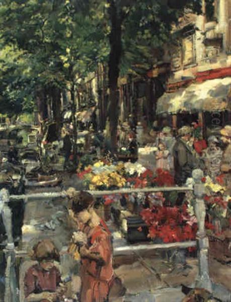 Hollandischer Markt Oil Painting by Carl Fahringer