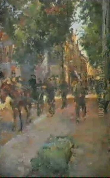 Strassenszene Oil Painting by Carl Fahringer