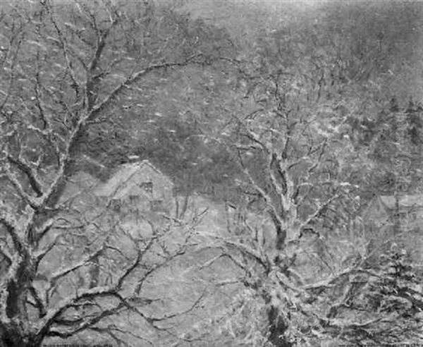 The Houses Through The Trees Oil Painting by Mary Louise Fairchild