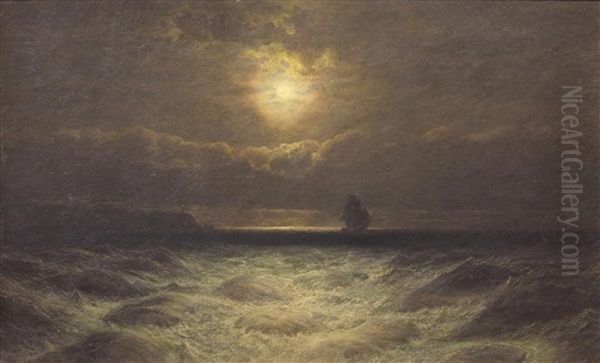 Moonlight Sail Oil Painting by James Fairman