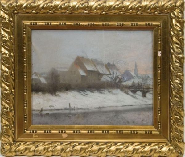 Ansicht Einer Verschneiten Oil Painting by Anton Asmussen