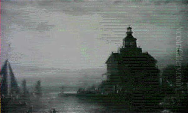 A Dream Of Venice, In The Bay Of New York Oil Painting by James Fairman