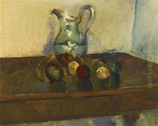 Still Life With Apples And Pitcher Oil Painting by Anton Faistauer