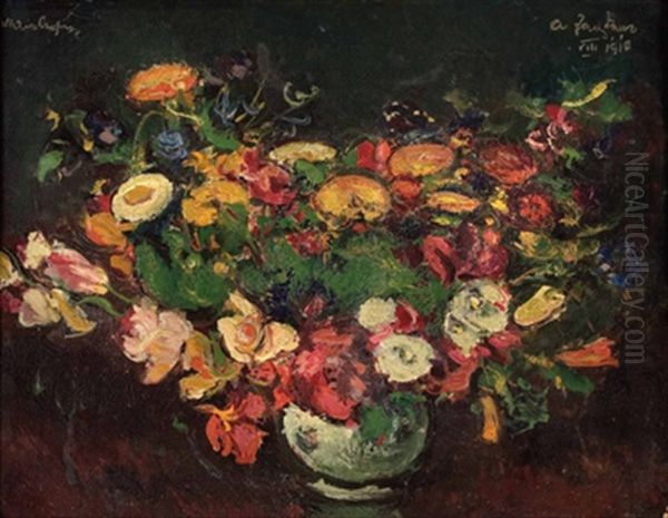 Feldblumen-stillleben Oil Painting by Anton Faistauer