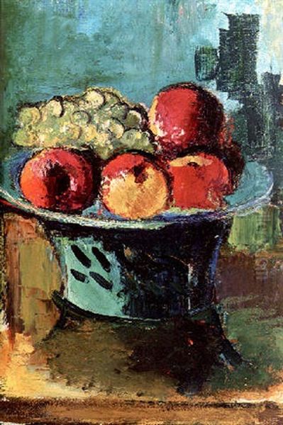 Obstschale Auf Tisch Oil Painting by Anton Faistauer