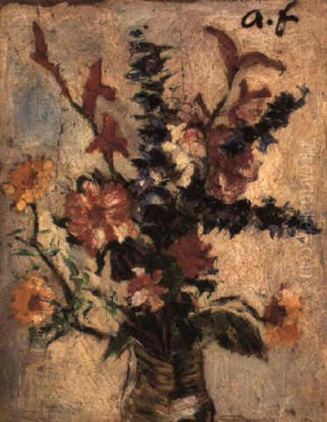 Stilleben Mit Herbstblumenstraus Oil Painting by Anton Faistauer