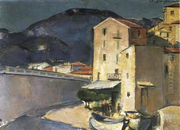 Ajaccio, Hafen Oil Painting by Anton Faistauer