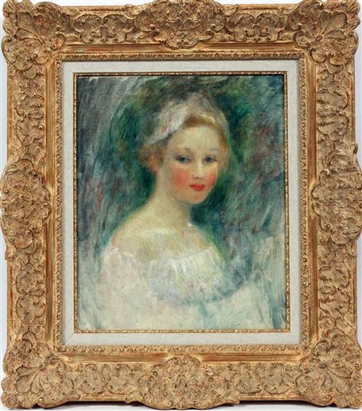 Portrait Of A Young Girl Oil Painting by Abel Faivre