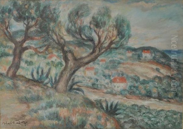 Paysage De Cagnes Sur Mer Oil Painting by Abel Faivre