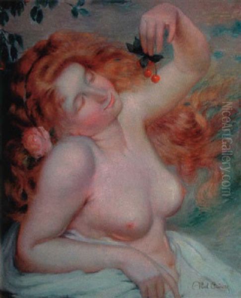 Baigneuse Aux Cerises Oil Painting by Jules-Abel Faivre