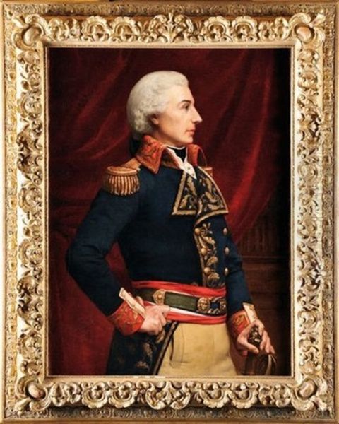 Portrait De Gilbert Du Motier Marquis De La Fayette En General Durant La Revolution Francaise Oil Painting by Leon Maxime Faivre