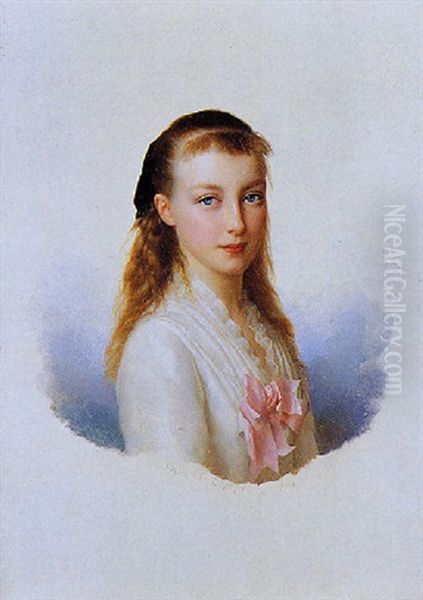 Portrait De La Princesse Louise D'orleans Oil Painting by Louis Stanislas Faivre-Duffer