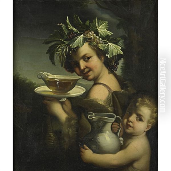 The Young Bacchus (after Guido Reni) Oil Painting by Antoine Sebastien Falardeau