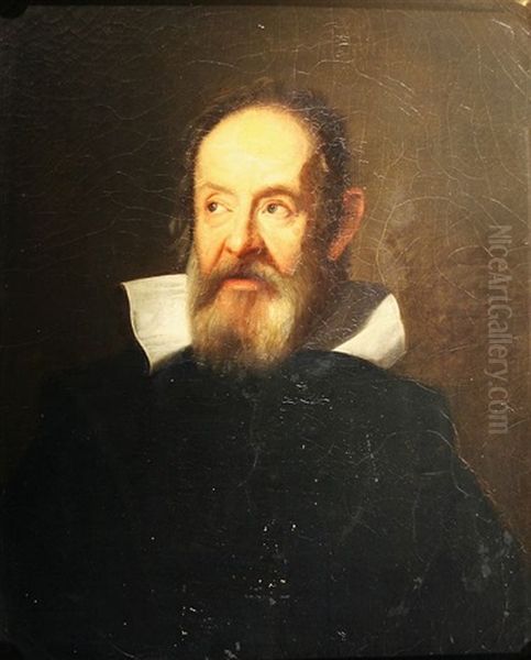 Portrait Of Galileo (after Susterman) Oil Painting by Antoine Sebastien Falardeau