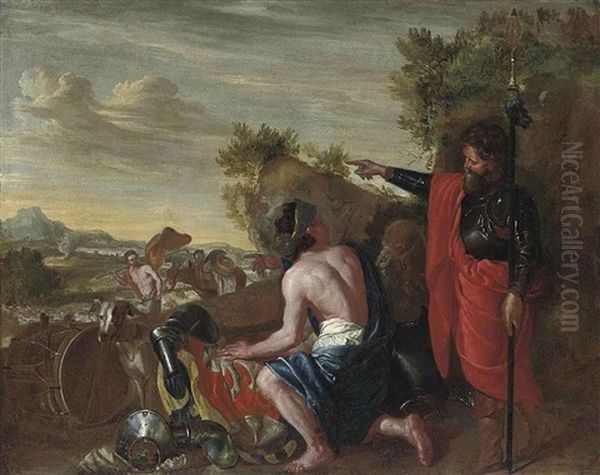 David Refusing Saul's Armour Oil Painting by Aniello Falcone