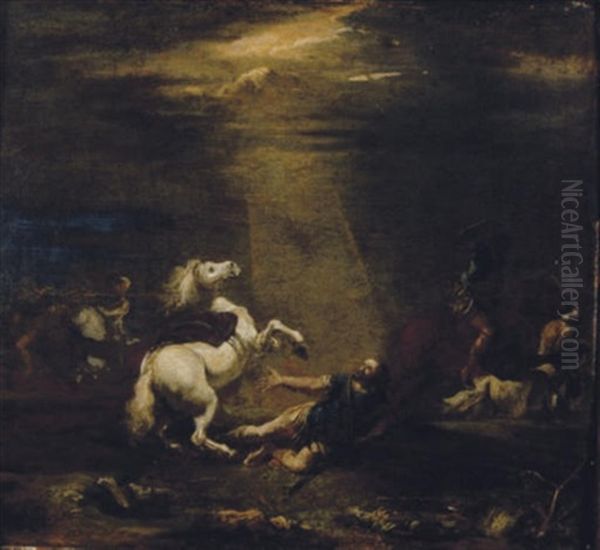 The Conversion Of Saint Paul Oil Painting by Aniello Falcone