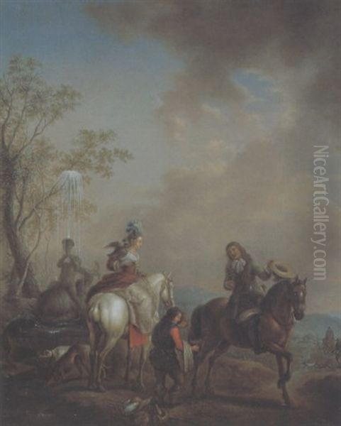 Ruckkehr Von Der Falkenjagd by Carel van Falens