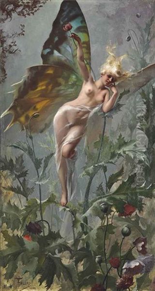 The Poppy Fairy Oil Painting by Luis Ricardo Falero