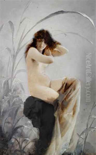 Ninfa Despues Del Bano Oil Painting by Luis Ricardo Falero