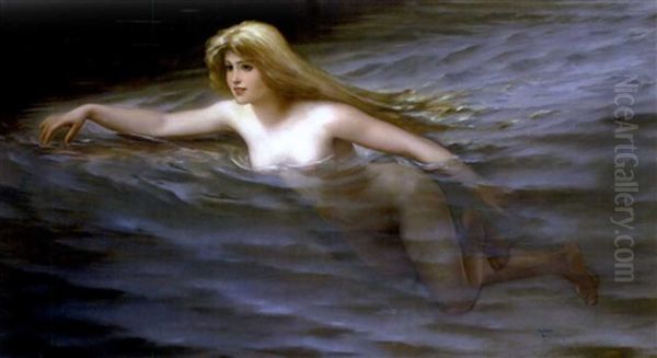 A Sea Nymph Oil Painting by Luis Ricardo Falero