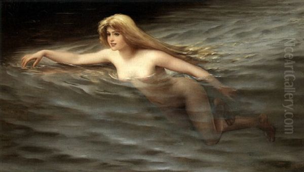 A Sea Nymph Oil Painting by Luis Ricardo Falero